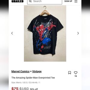 Amazing spider man overprinted vintage tee men's M women's marvel vintage collec